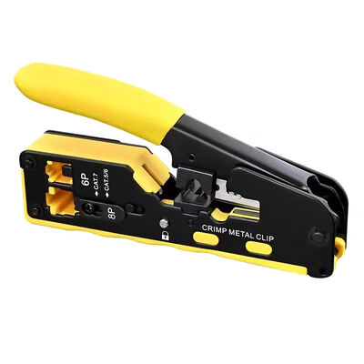 Herramienta de prensado multifunción de acero con alto contenido de carbono para cables de red Cat.5 Cat.6 Cat.7 con conectores RJ11 RJ12 RJ45