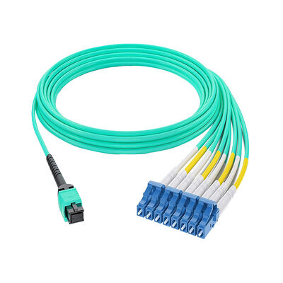 Cable de conexión de fibra óptica MPO a LC monomodo de PVC de 8~24 fibras