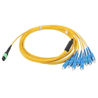 8 núcleos MPO de modo único a SC UPC cable de conexión de fibra óptica